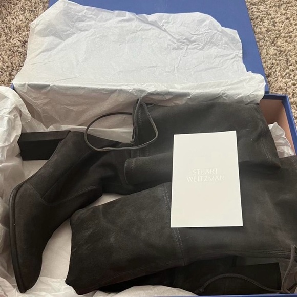 Stuart Weitzman Dark Slate Grey Suede Over-the-Knee Boots Size 6/36.5 - Picture 4 of 16